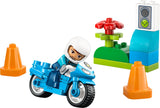 LEGO DUPLO Blue Police Motorcycle toddler playset, imported from the UK