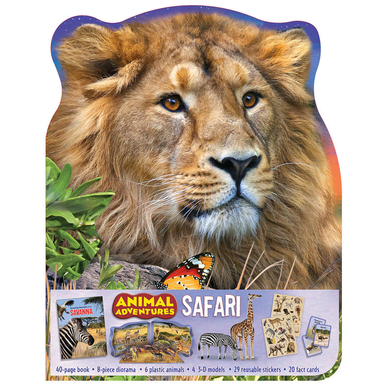 Shaped Adventure Box dinosaur or safari activity set - British product