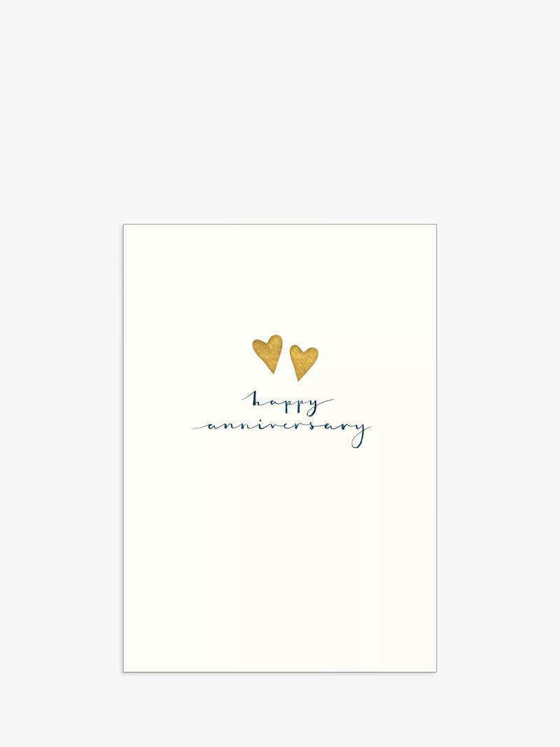 Woodmansterne Gold Hearts anniversary card - British product