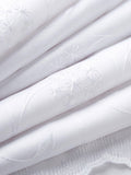 Deyron white voile fabric with floral finish, imported from the UK