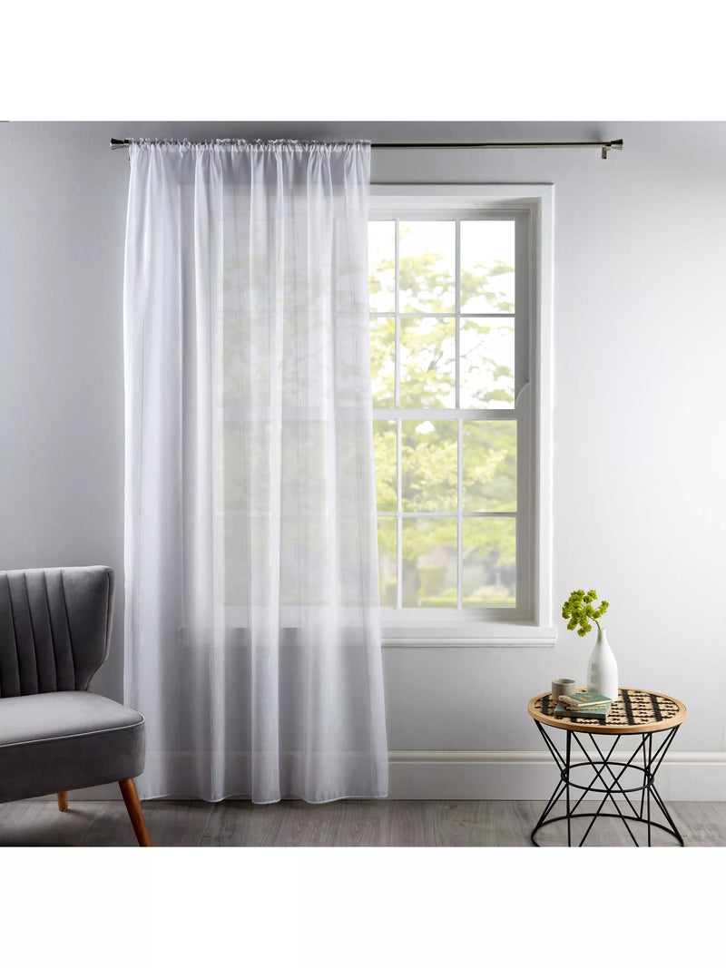 Deyron white voile fabric with stripe design (British brand)