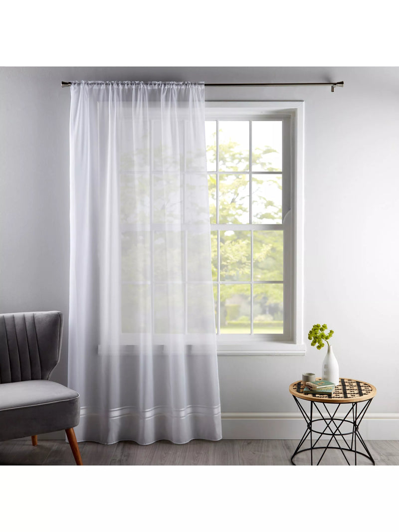 Deyron Morven voile fabric white - British product