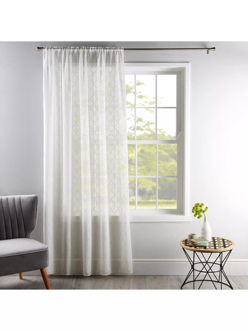 Deyron voile fabric cream colour 300cm width, UK version