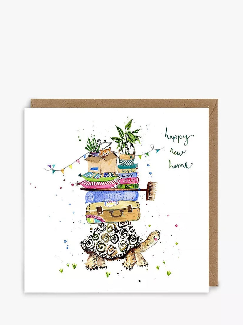 Louise Mulgrew Designs tortoise new home card, imported from the UK