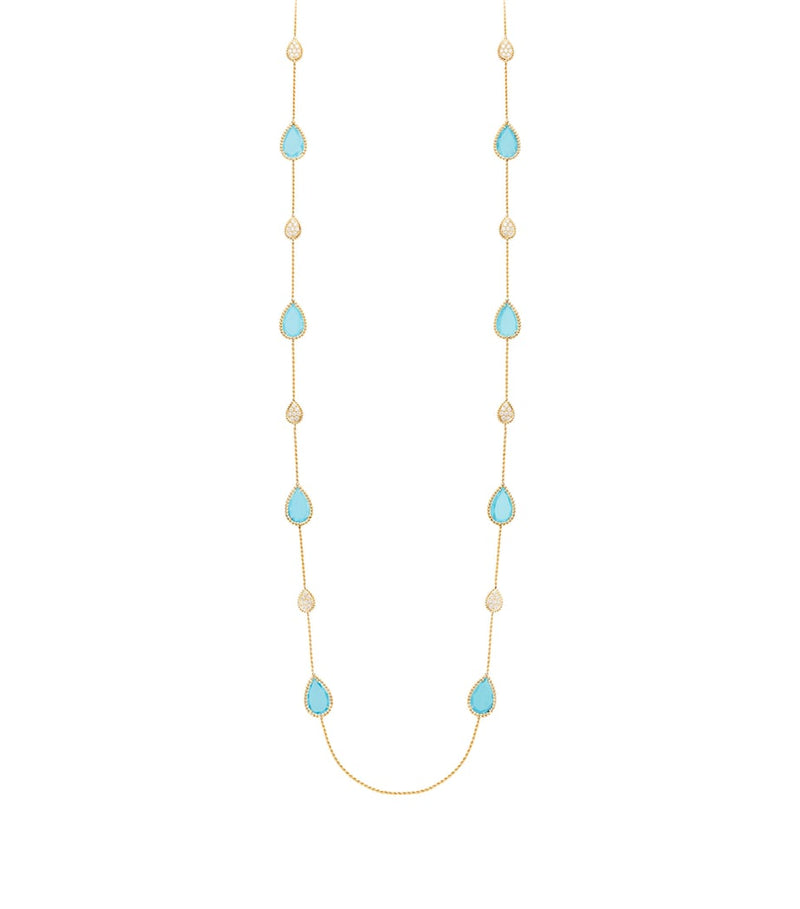Boucheron Serpent Bohème necklace turquoise diamond charms, imported from the UK