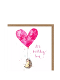 Louise Mulgrew hedgehog birthday card blank inside (British brand)