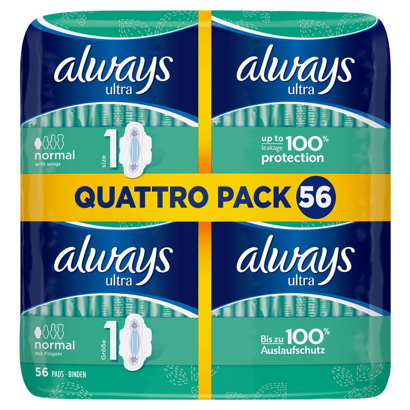 Always Ultra Normal Size 1 sanitary towels with wings 56 pads - British product