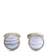 Harrods Tateossian Agate Circular Cufflinks- Buy online at McGrocer