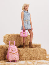 Next Smiggle Pink Wildflower Trolley Backpack with Light Up Wheels- Buy online at McGrocer