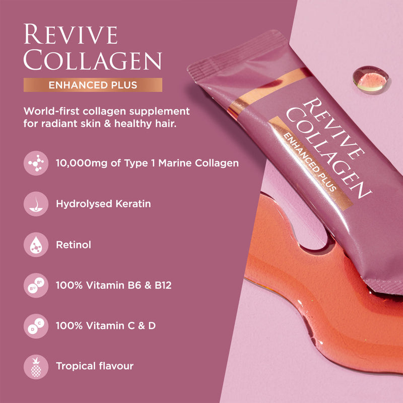 Revive Marine Collagen Drink Tropical 14 Sachets, imported from the UK