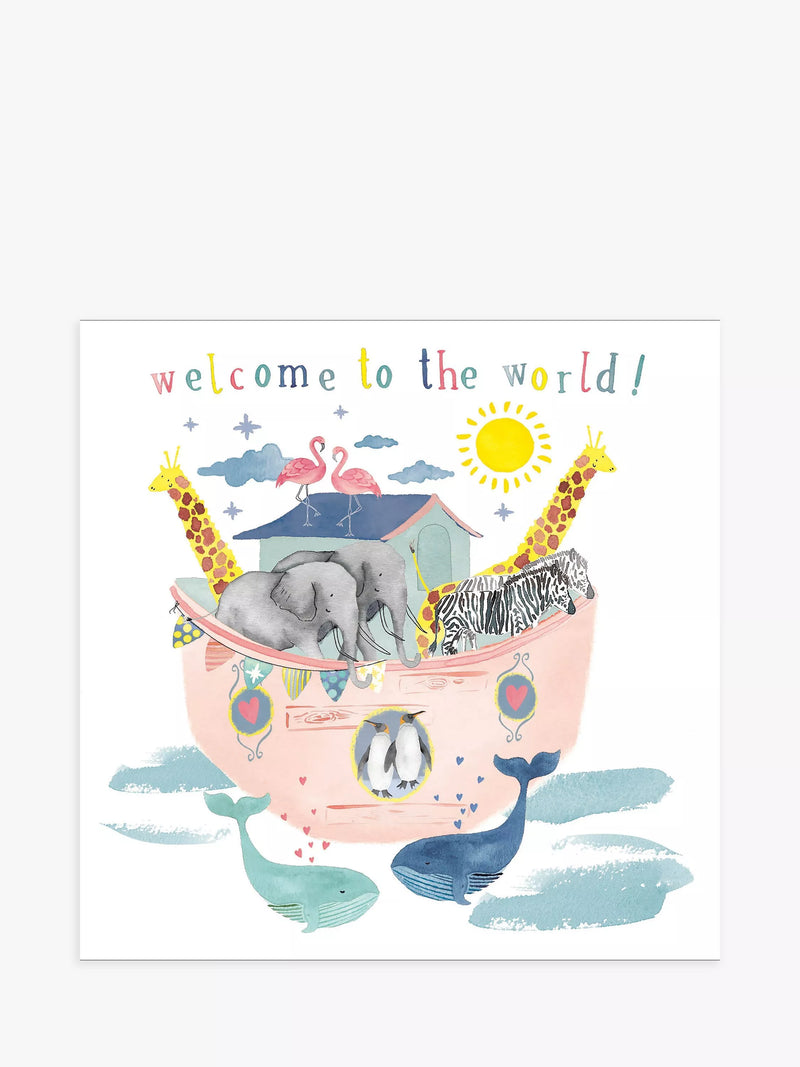 Woodmansterne Noah's Ark New Baby Card - British product