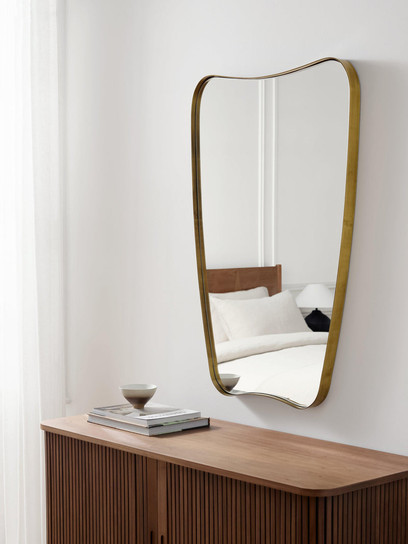 John Lewis antique brass mirror 96x65cm, imported from the UK