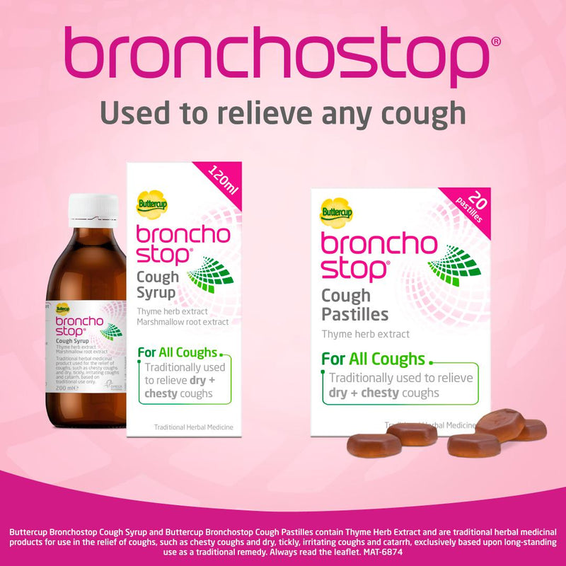 Bronchostop cough syrup 120ml, imported from the UK