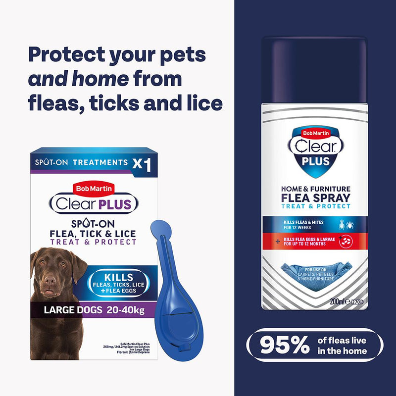 Bob Martin flea and tick treatment for large dogs 20-40kg - British product