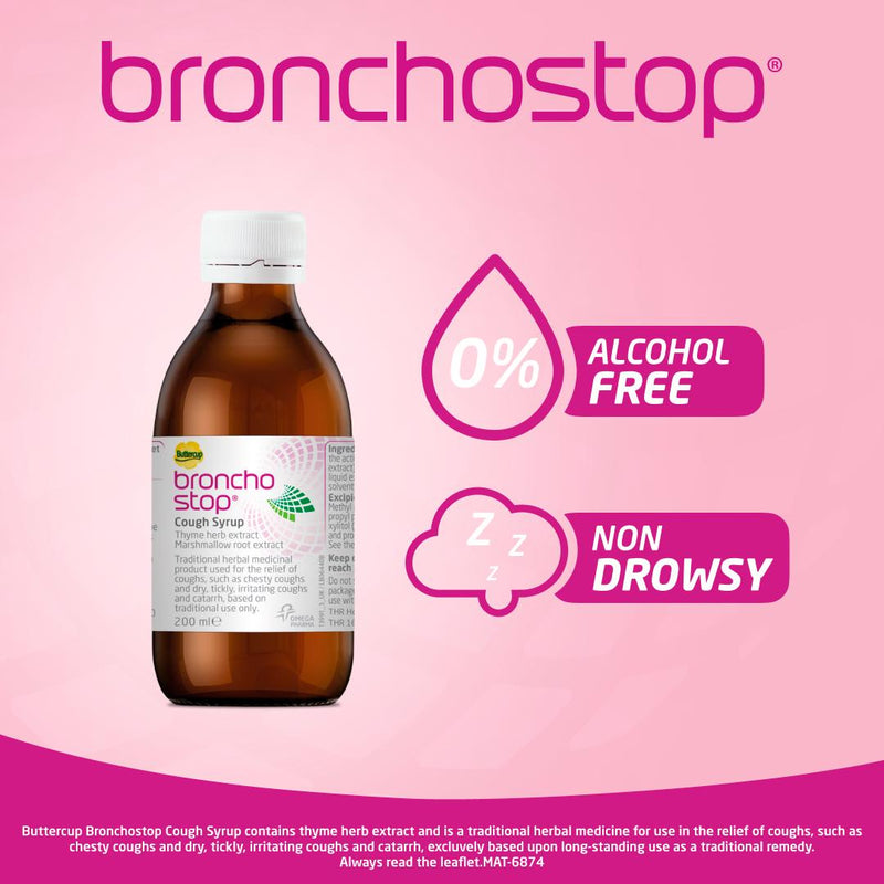 Bronchostop cough syrup 120ml, imported from the UK