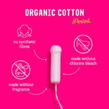Flo organic cotton tampons combo pack 8 regular + 6 super, imported from the UK