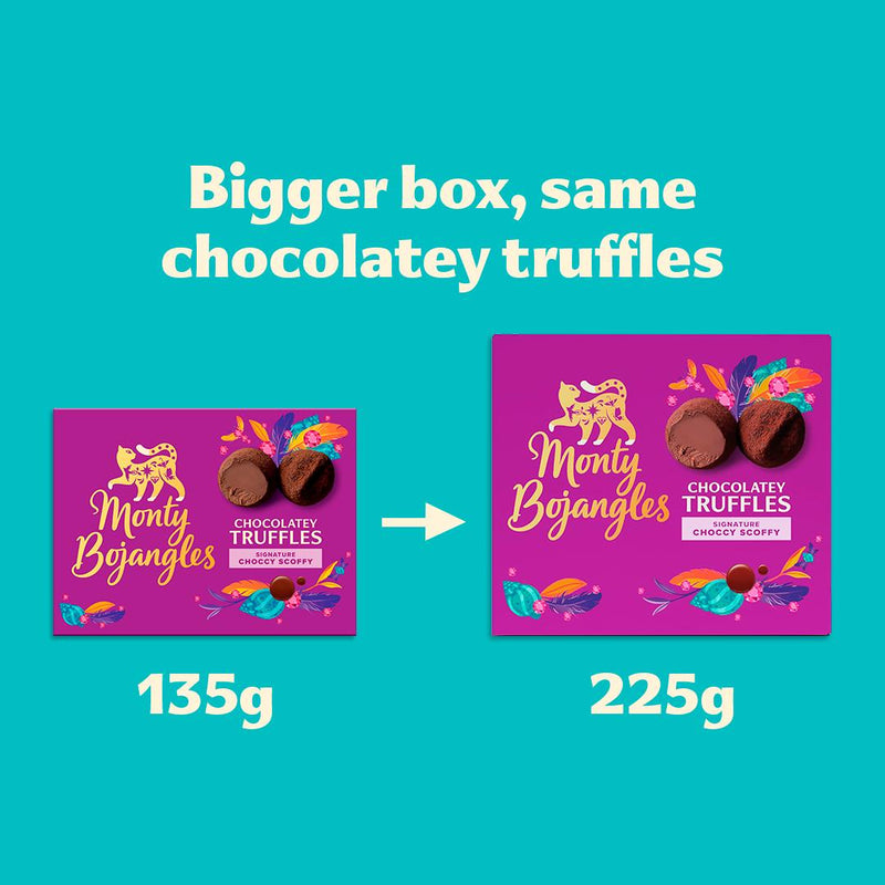 Monty Bojangles chocolate truffles Signature Choccy Scoffy 225g, UK version