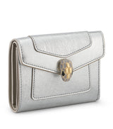 Harrods Bvlgari Metallic Leather Serpenti Forever Compact Wallet- Buy online at McGrocer