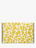 Mini Moderns cotton bath mat with forest graphic print in mustard, imported from the UK