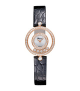 Harrods Chopard Happy Diamonds Rose Gold and Diamond Watch 26mm- Buy online at McGrocer