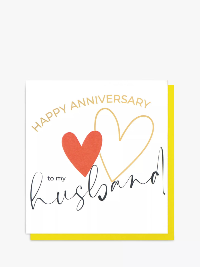Caroline Gardner anniversary card for husband, imported from the UK