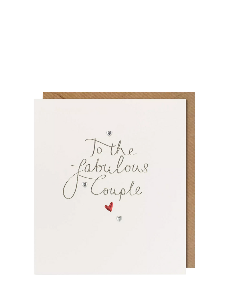 Paperlink wedding card To the Fabulous Couple 15cm square - British product