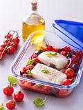 Pyrex glass rectangular dish with lid 3.3L, UK version