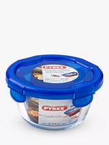 John Lewis Pyrex Cook & Go Round Glass Food Storage Dish with Plastic Lid, 700ml- Buy online at McGrocer