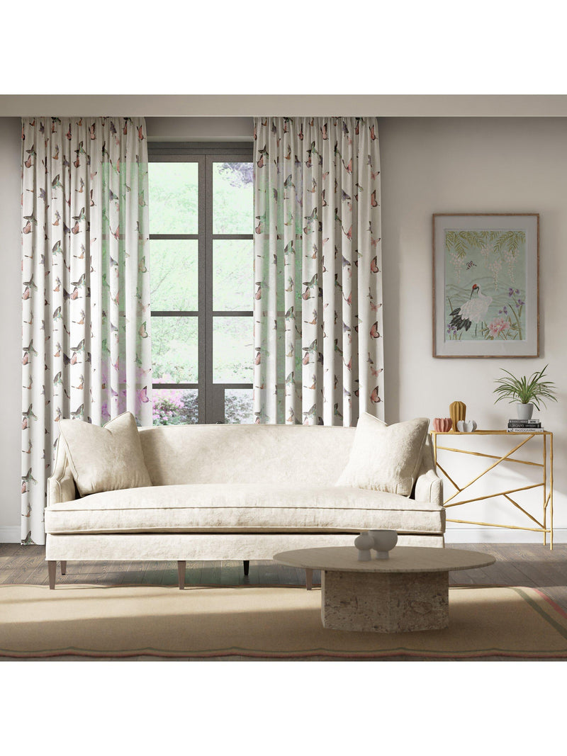 Harlequin Emmeline voile fabric Chalk/Rose/Sky - British product