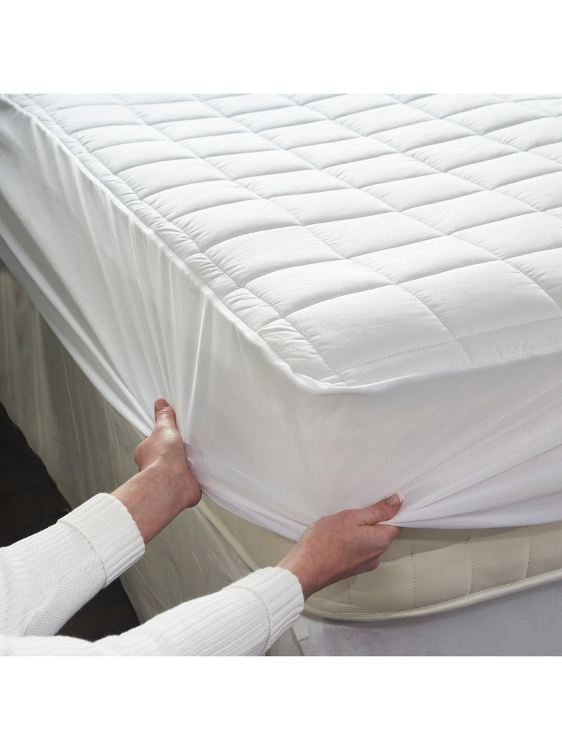 Dreamland organic cotton heated mattress protector double white - British product