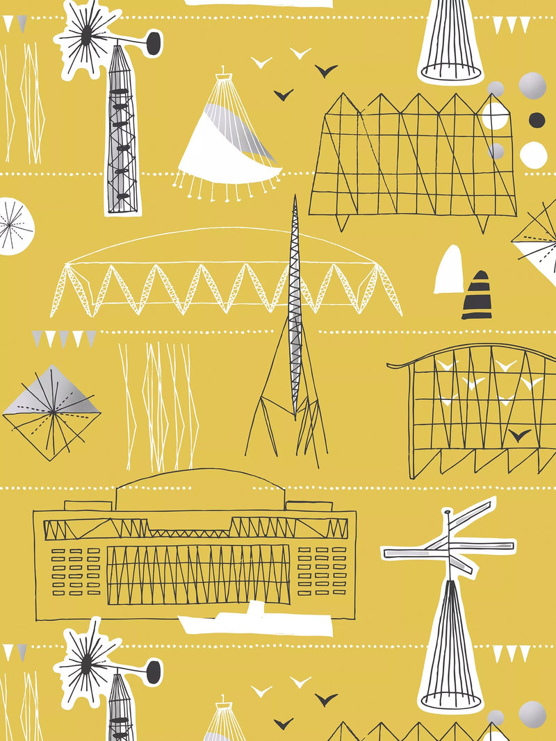 Mini Moderns Festival wallpaper 10m x 52cm, imported from the UK