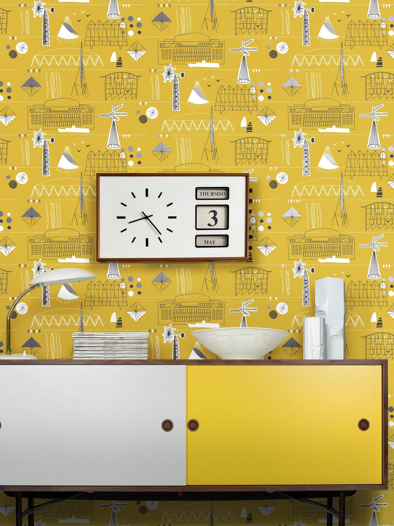 Mini Moderns Festival wallpaper 10m x 52cm, imported from the UK