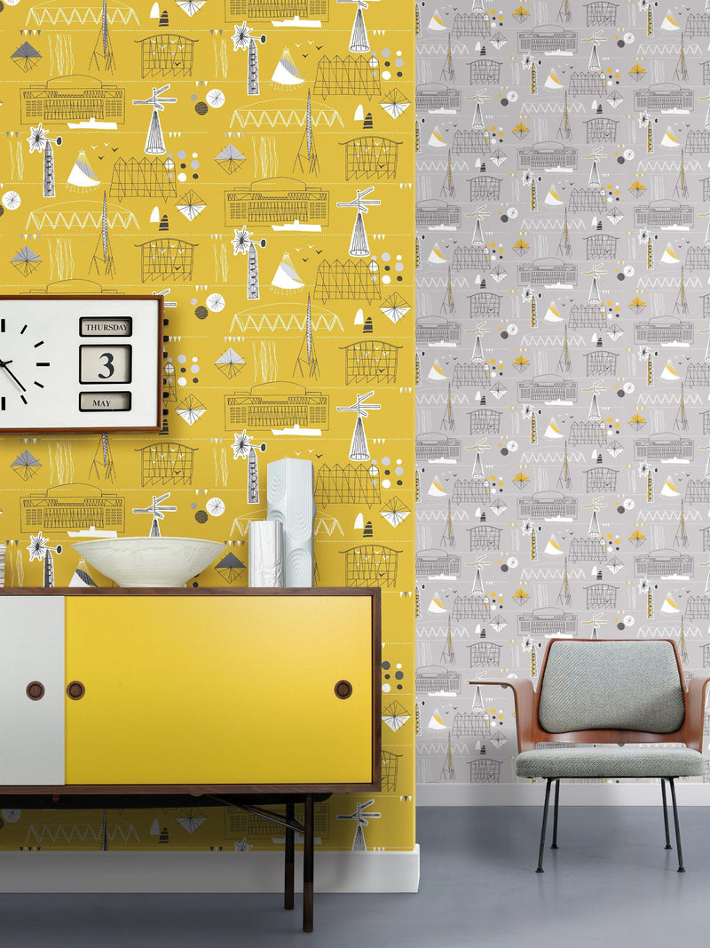 Mini Moderns Festival wallpaper 10m x 52cm, imported from the UK