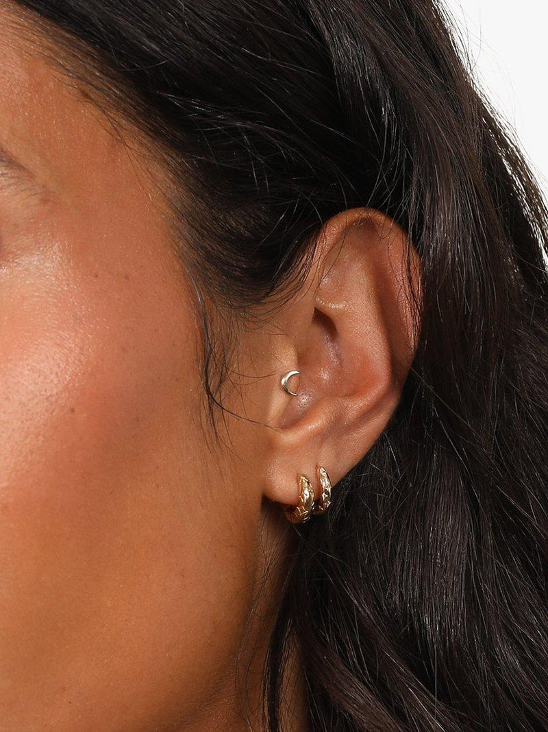 Astrid & Miyu Cosmic Star huggie earrings gold cubic zirconia, UK version