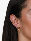 Astrid & Miyu crystal huggie hoop earring gold, imported from the UK