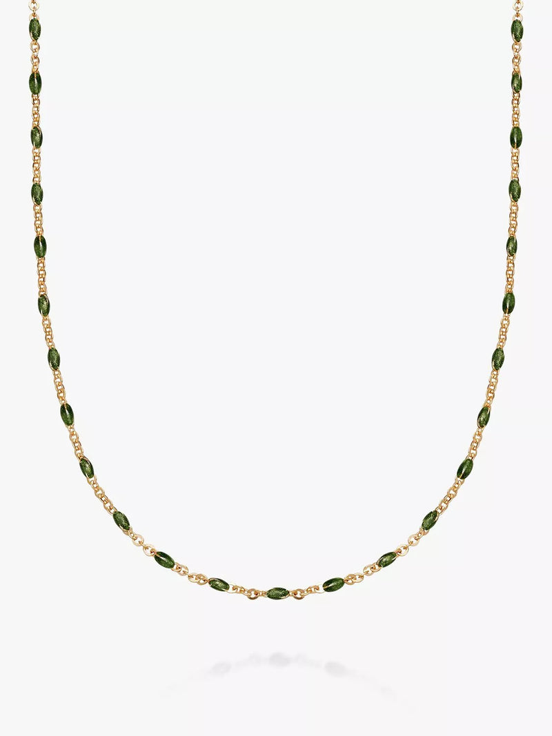 Daisy London enamel bead chain necklace gold plated (British brand)