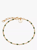 Daisy London enamel bead chain bracelet gold plated 16cm (British brand)