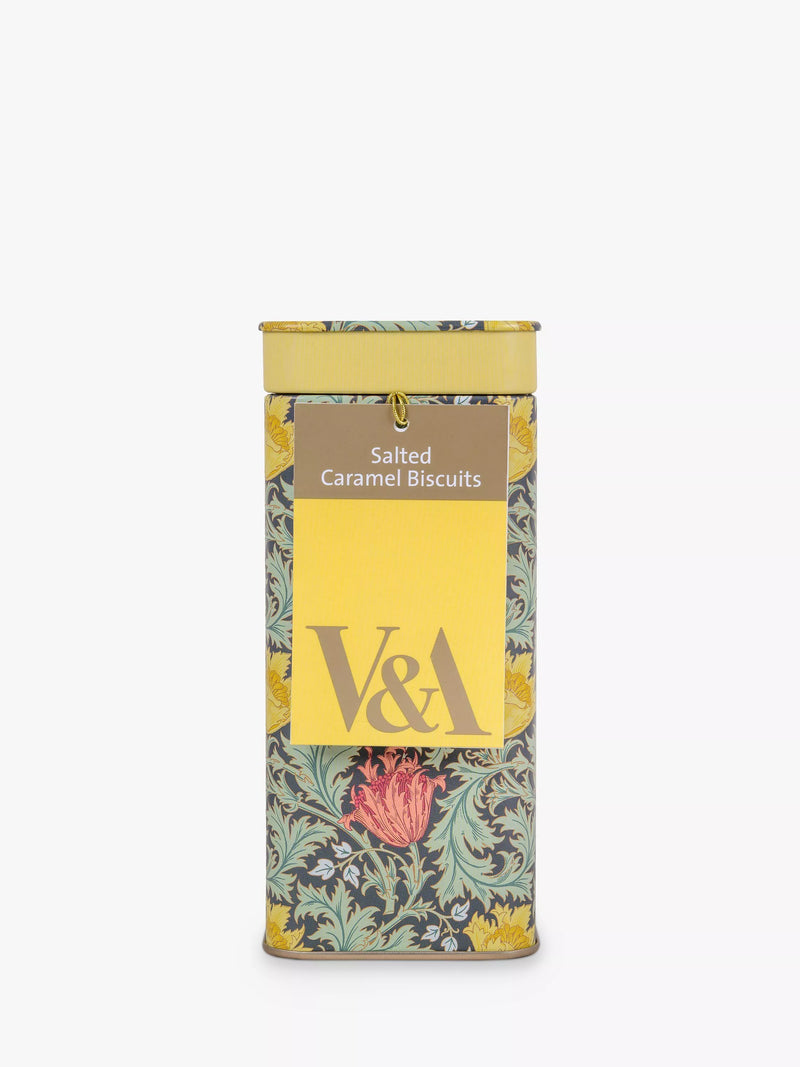 V&A salted caramel butter biscuits 100g in decorative tin (British brand)
