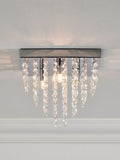 Chrome Elena 3 light flush ceiling light (British brand)