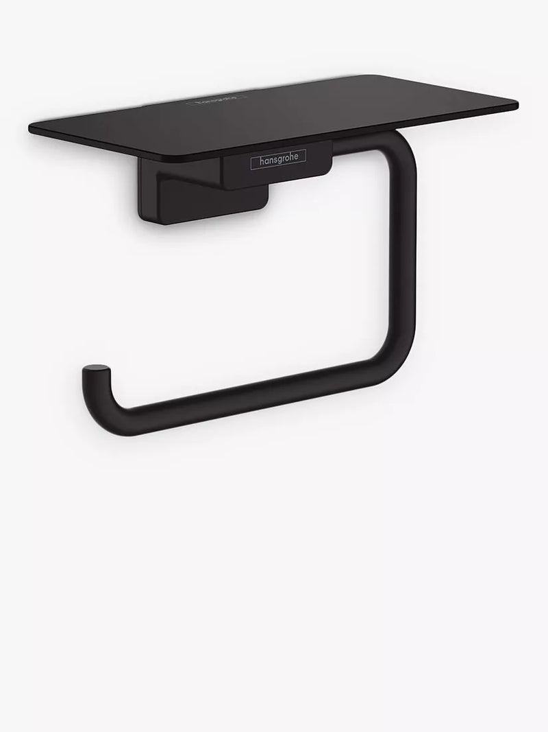 Hansgrohe AddStoris toilet roll holder with shelf matte finish - British product