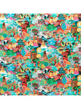 John Lewis Harlequin Journey of Discovery Velvet Furnishing Fabric, Ionian/Harissa/Emerald- Buy online at McGrocer