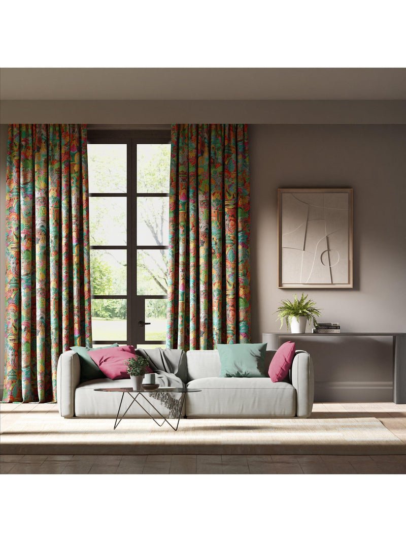 Harlequin velvet fabric Journey of Discovery map print 136.8cm wide - British product