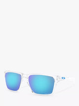 John Lewis Oakley Sylas Men's Rectangular Sunglasses Polished Clear Mirror Blue 60mm- Buy online at McGrocer
