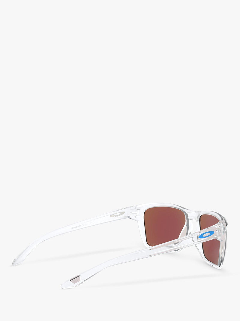 Oakley Sylas rectangular sunglasses clear frame mirrored blue (British brand)