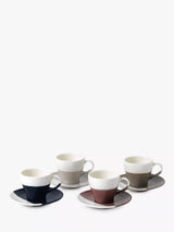 John Lewis Royal Doulton Coffee Studio Porcelain Espresso Cup and Saucer Set of 4, 110ml, Assorted- Buy online at McGrocer