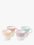 Set of 4 Chip-Resistant Porcelain Mugs 400ml with Vivid Colour Glazes