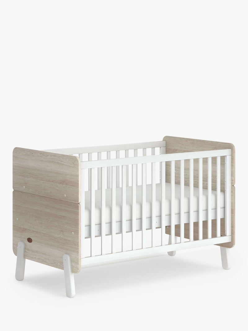Boori white and oak cot bed set with mattress and chest - British product