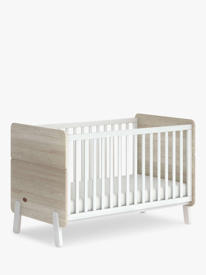 Boori white and oak cot bed set with mattress and chest - British product