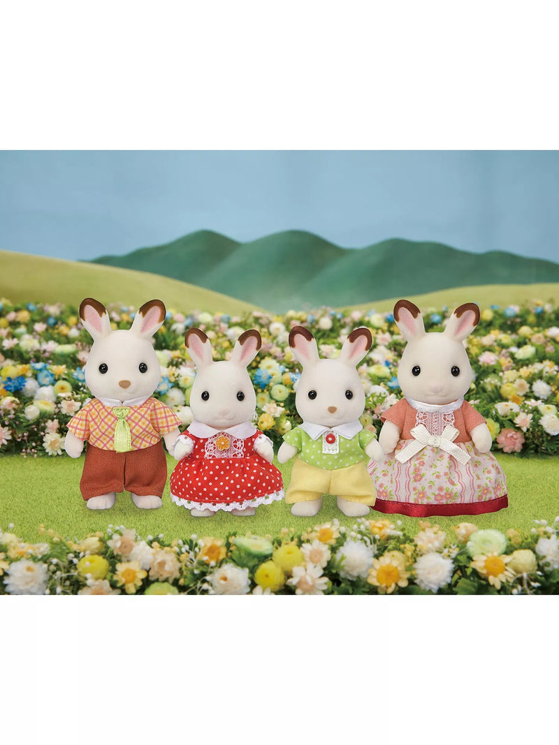 Sylvanian Families Chocolate Rabbit Family toy set, imported from the UK