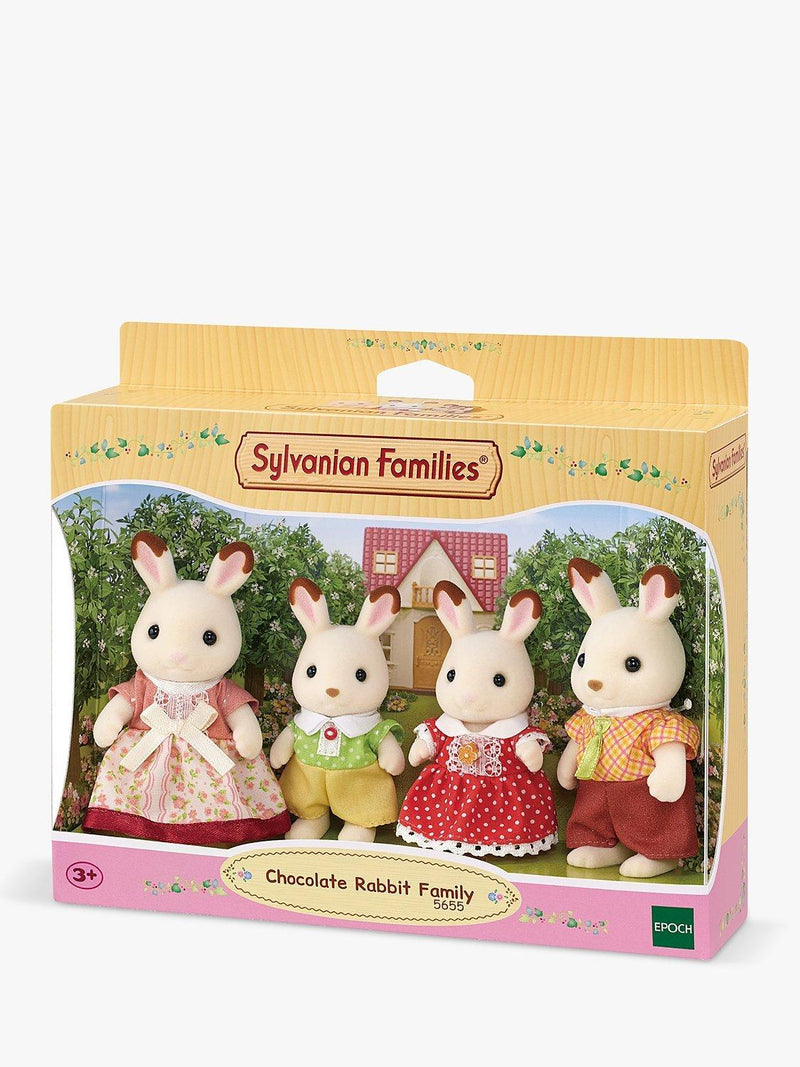 Sylvanian Families Chocolate Rabbit Family toy set, imported from the UK
